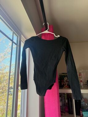 Black Long Sleeve Ballet Leotard